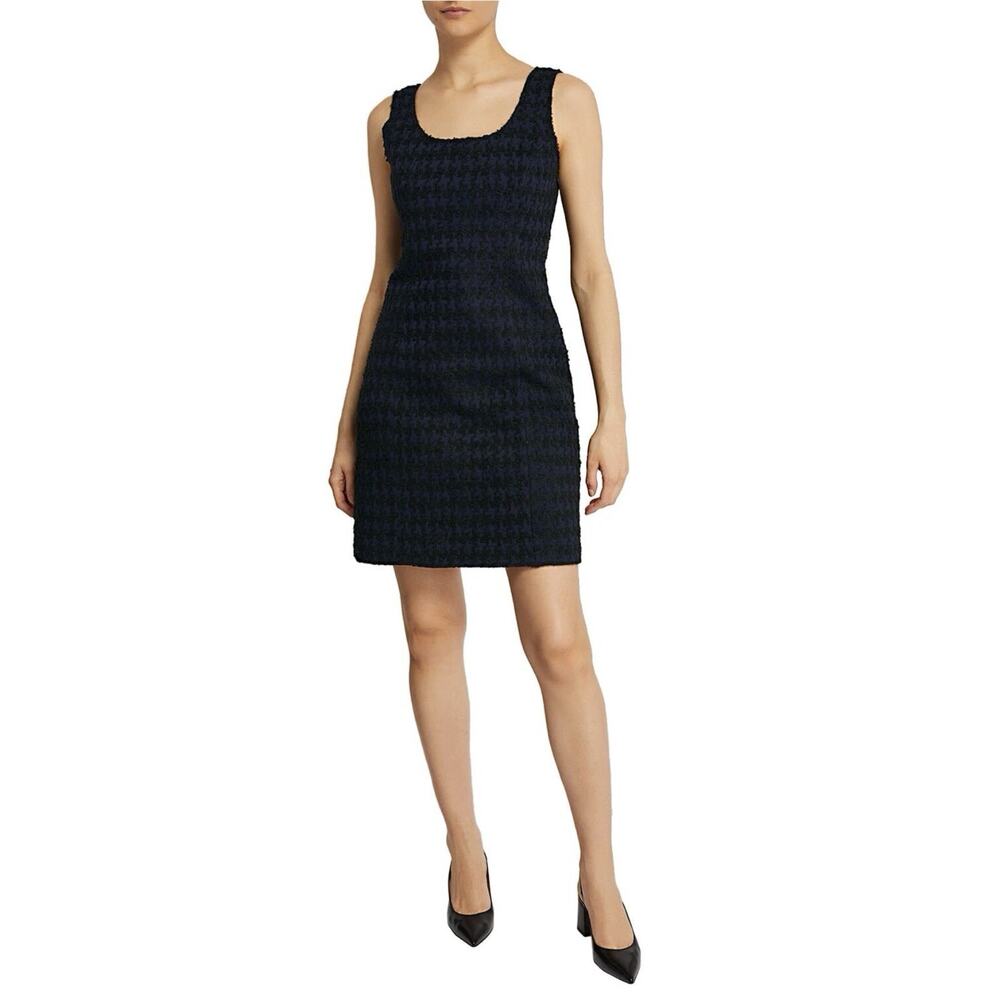 St. John Womens Houndstooth Sleeveless Mini Dress 6 Navy/Black Retail $995